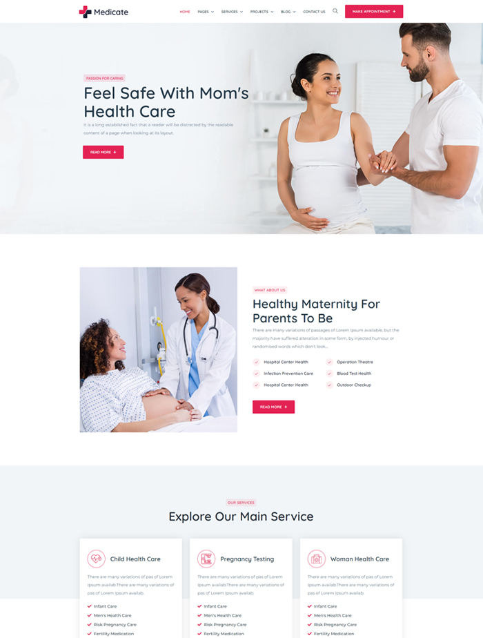 A medical website with a lot of features